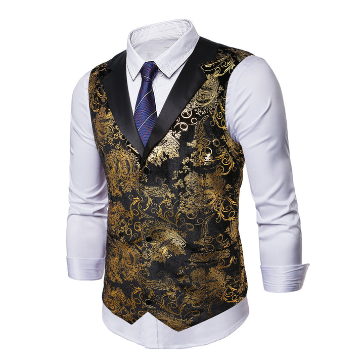Herren elegante Pailletten Weste Aliams