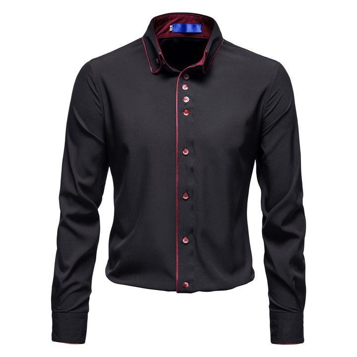 Herren Elegantes Hemd mit kontrastierenden Akzenten Aliams