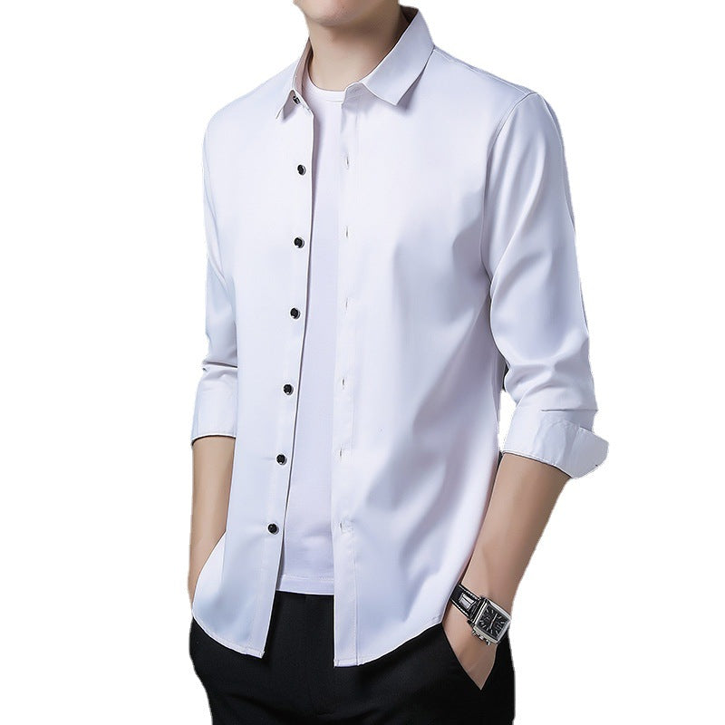 Herren Elegantes Langarmhemd aus hochwertigem Satin Aliams