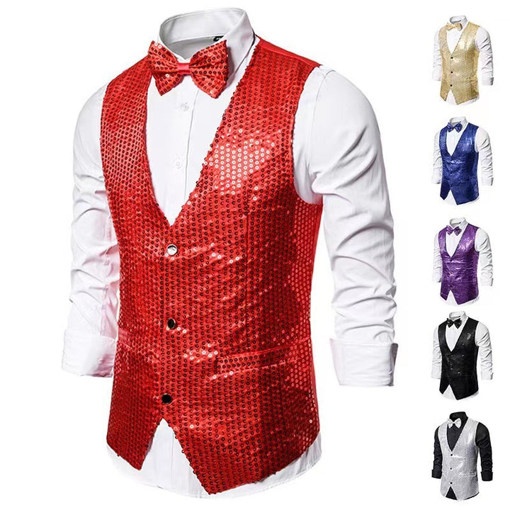 Herren eleganter Anzug mit glitzernden Pailletten und idealem Slim-Fit Aliams