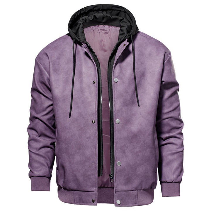Herren Bomberjacke mit abnehmbarer Kapuze und wärmendem Innenfutter Aliams