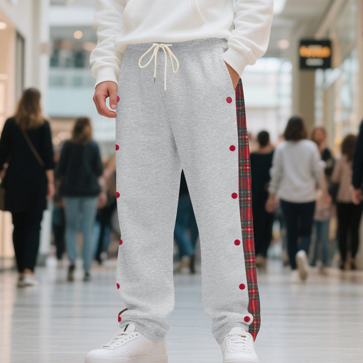 Herren Jogginghose mit seitlichen Knöpfen und pattern akzenten Aliams