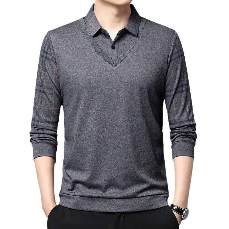 Herren eleganter V-Ausschnitt Pullover mit strukturiertem Kragen und modernem Design Aliams