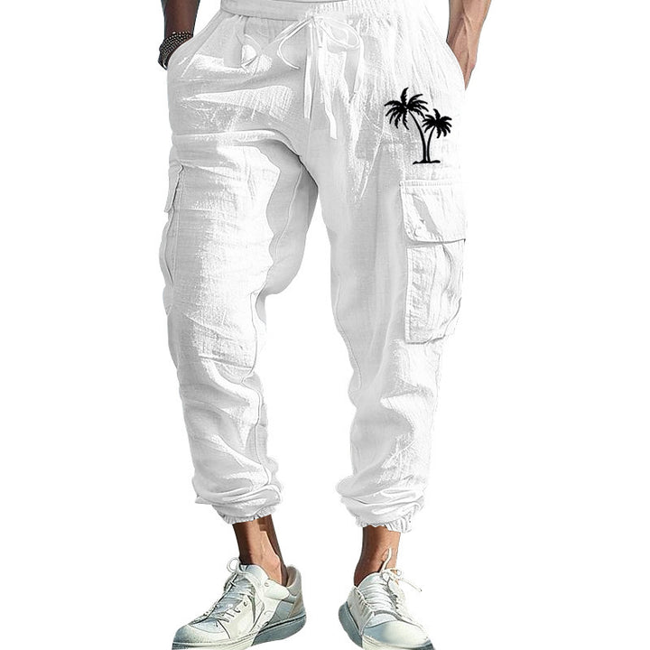 Herren Cargohose mit seitlichen Taschen und verstellbarem Bund Aliams