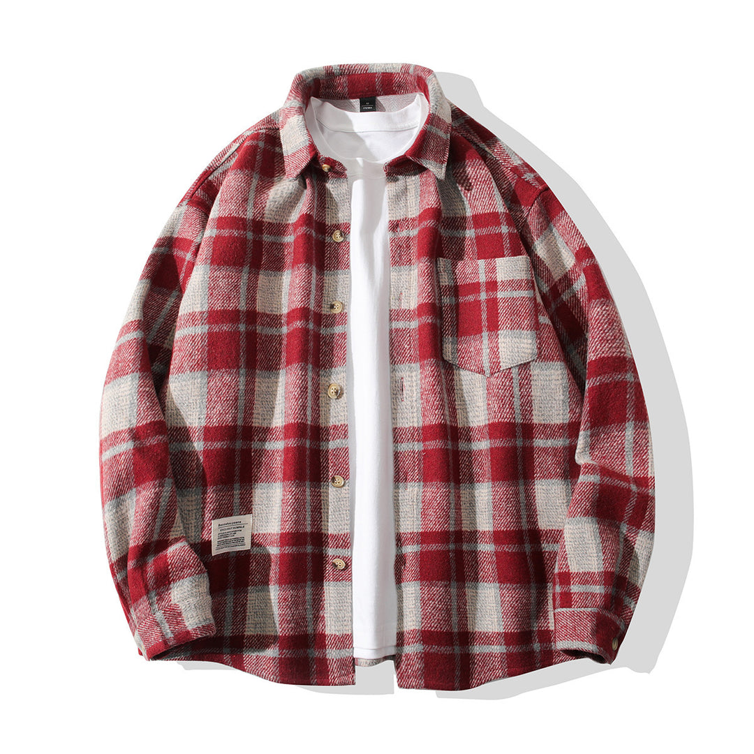 Herren gemütliches Flanellhemd mit Karomuster Aliams