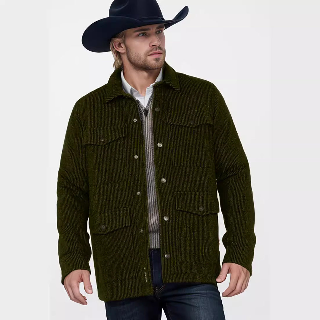 Herren klassische Baumwolljacke mit Taschen Aliams