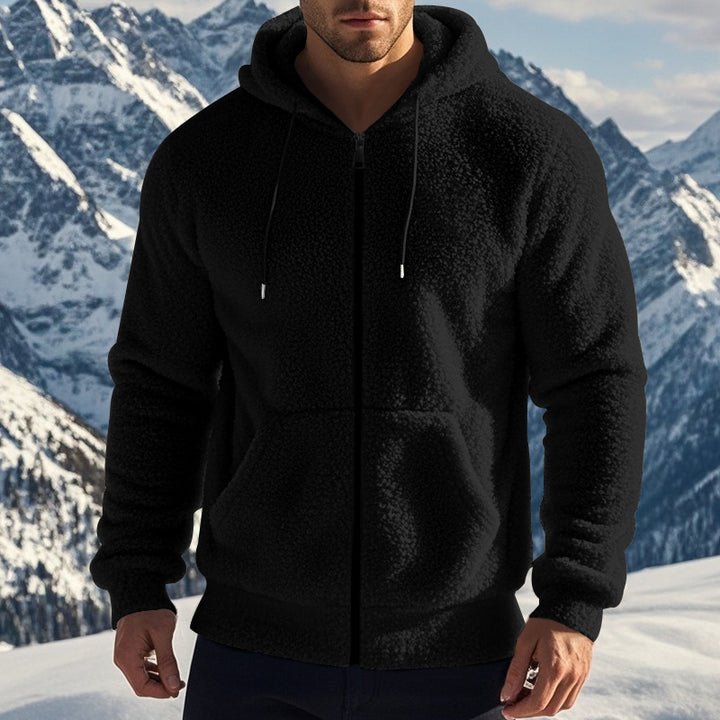 Herren Fleece Kapuzenjacke mit praktischen Taschen und modernem Schnitt Aliams