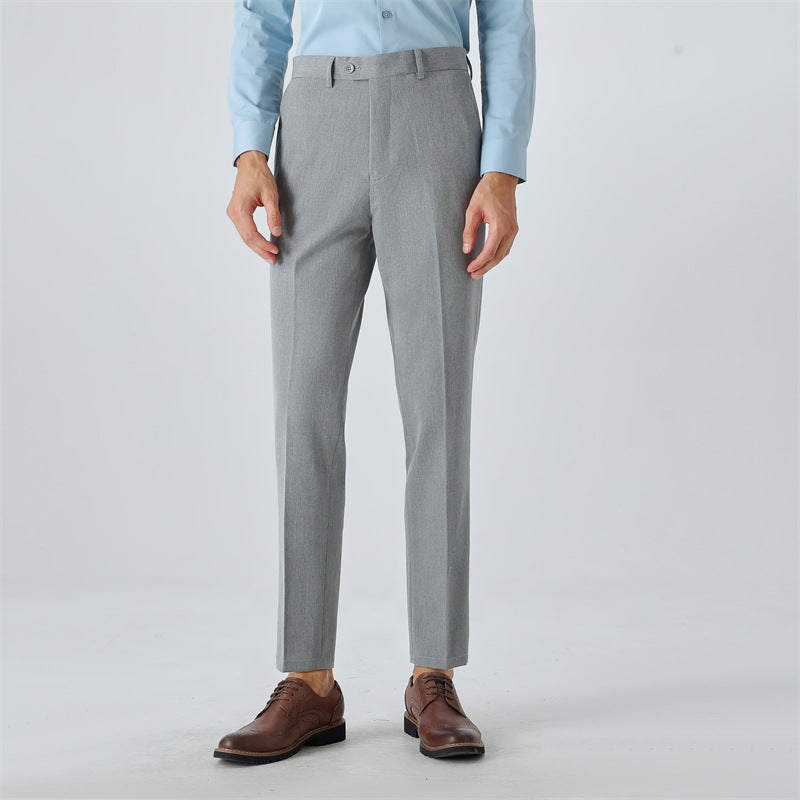 Herren elegante Anzughose mit schmalem Schnitt und feinem Muster Aliams