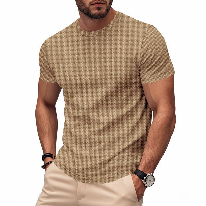 Herren Kurzarm T-Shirt mit strukturiertem Design und atmungsaktiver Baumwolle Aliams