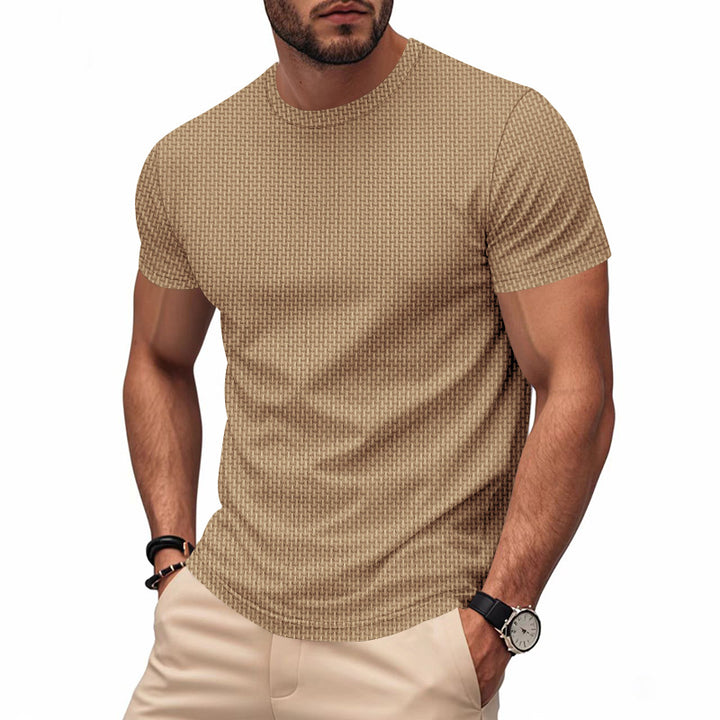 Herren Kurzarm T-Shirt mit strukturiertem Design und atmungsaktiver Baumwolle Aliams