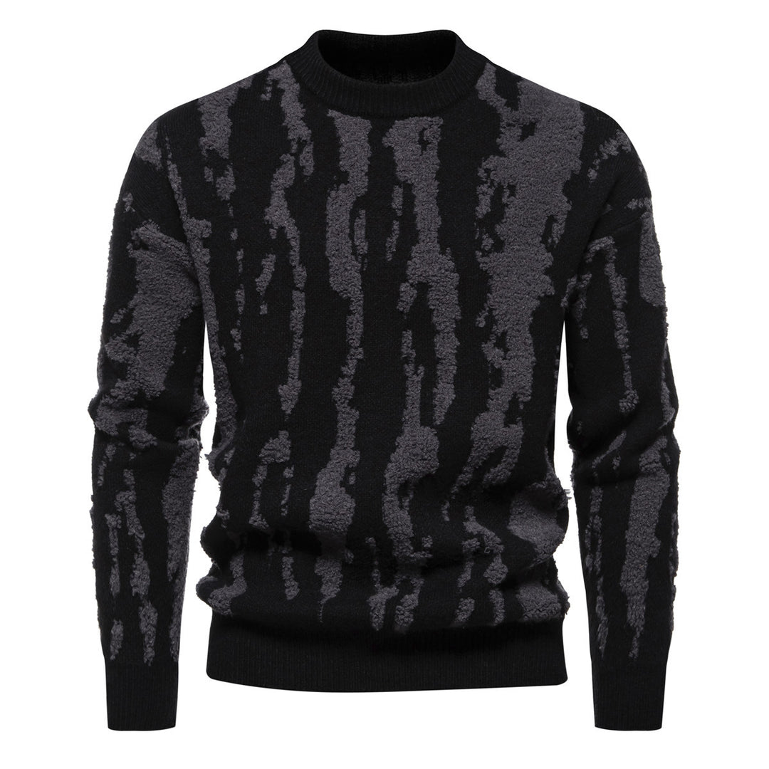 Herren Strickpullover mit modernem Zopfmuster und hohem Kragen Aliams