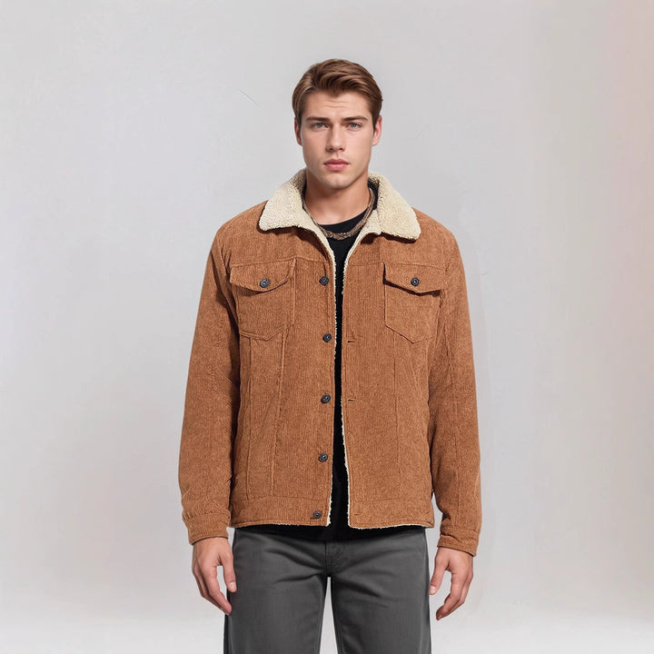 Herren warme Cordjacke mit Teddyfell Aliams