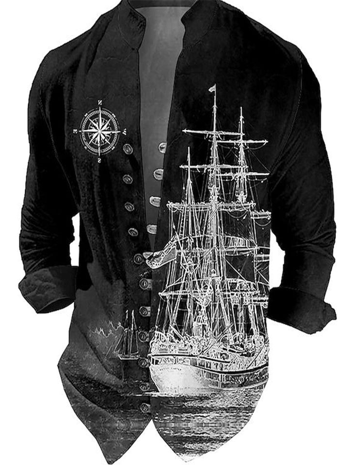 Herren Weste mit nostalgischem maritimem Schiffsdesign Aliams