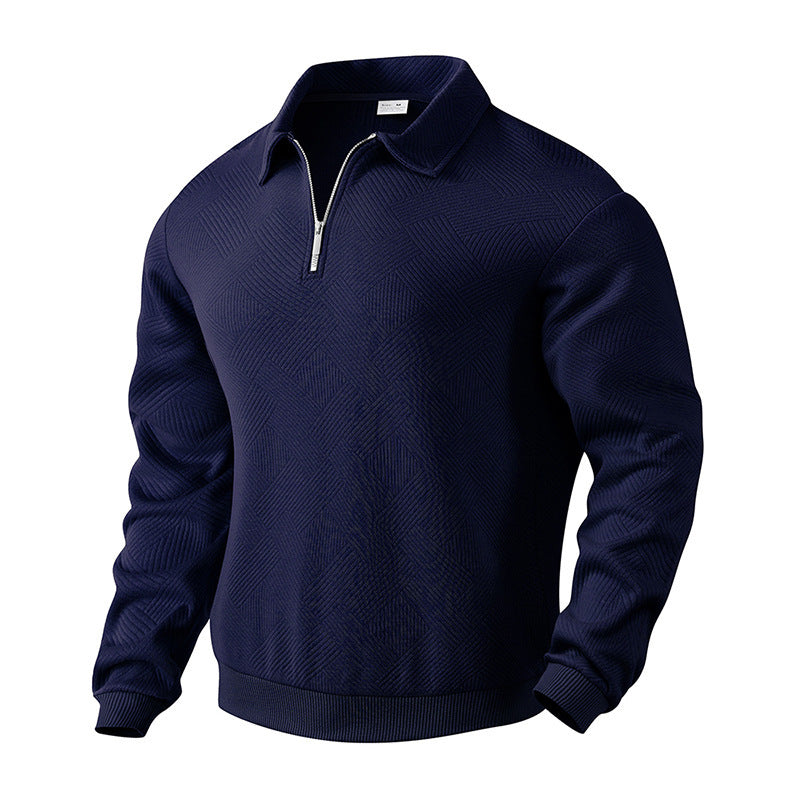 Herren Sportlicher Pullover mit Reißverschluss und strukturiertem Design Aliams