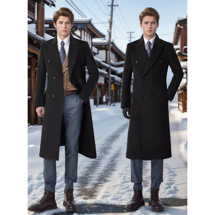 Herren eleganter, schwerer Wollmantel Aliams