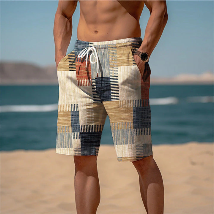 Herren stylische Bade-Shorts mit modernem Graphikmuster Aliams