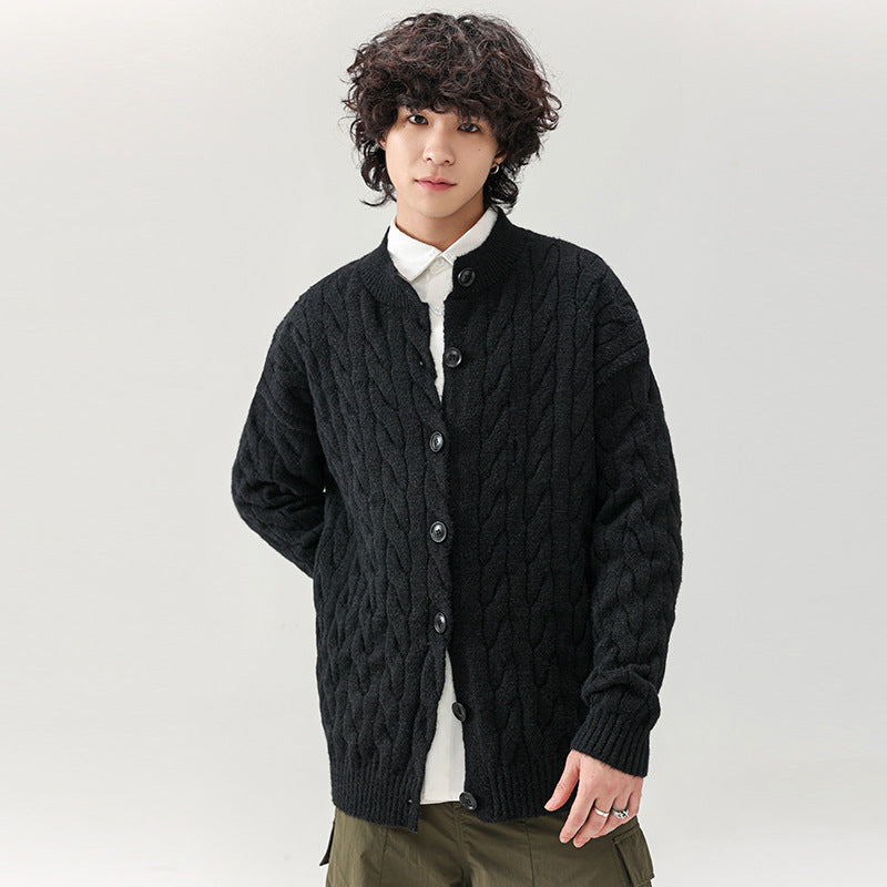 Herren Grobstrick-Cardigan mit praktischen Knöpfen Aliams