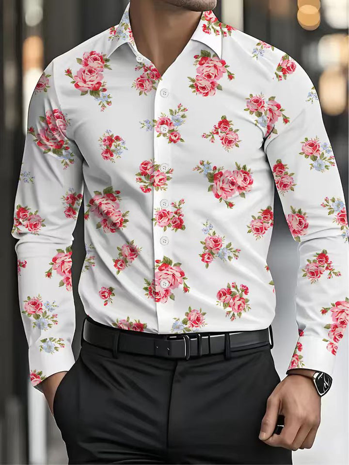 Herren Hemd mit floralen Mustern Aliams