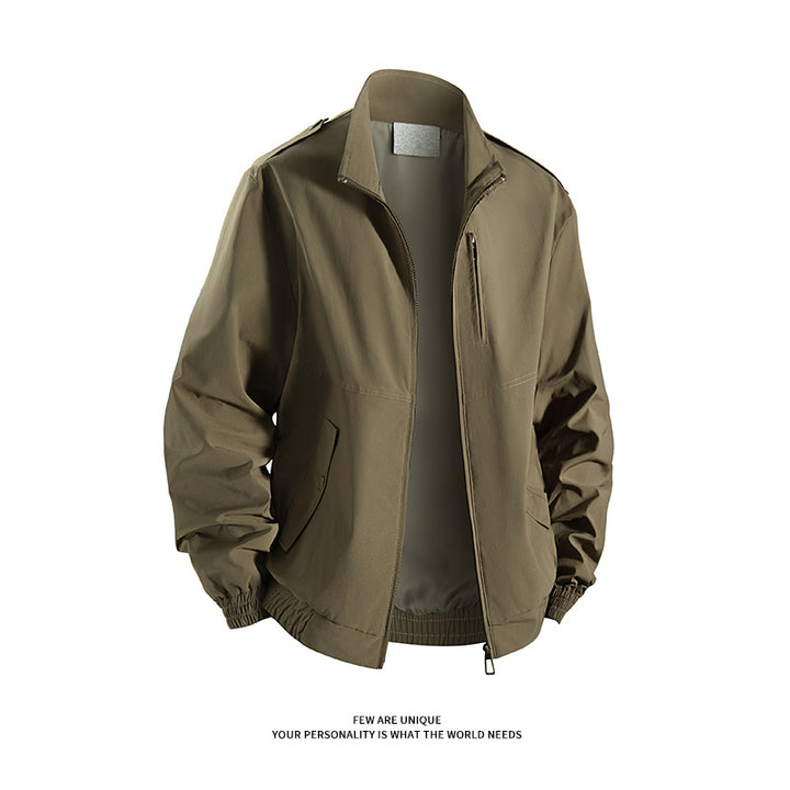 Herren praktische Freizeitjacke mit hohem Kragen und seitlichen Eingrifftaschen Aliams