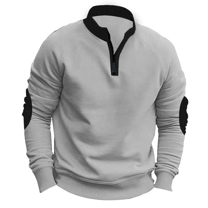 Herren Sportliches Sweatshirt mit Stehkragen und modischen Kontrastdetails Aliams