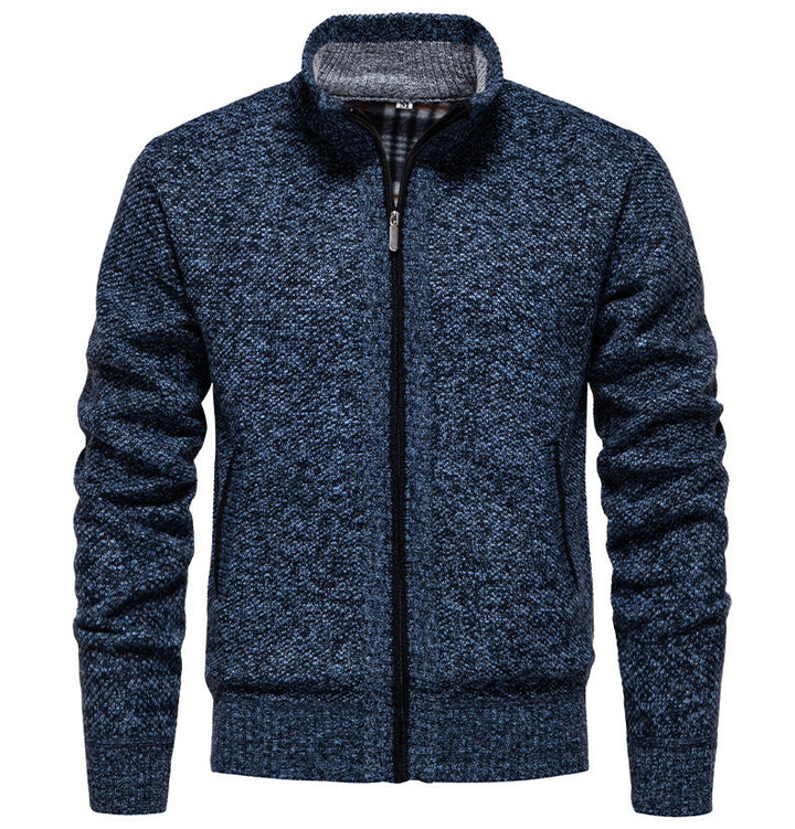 Herren sportliche Strickjacke mit Stehkragen Aliams