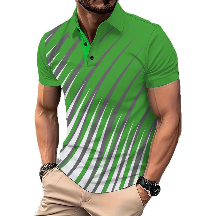 Herren Sportliches Poloshirt mit dynamischem Streifenmuster Aliams