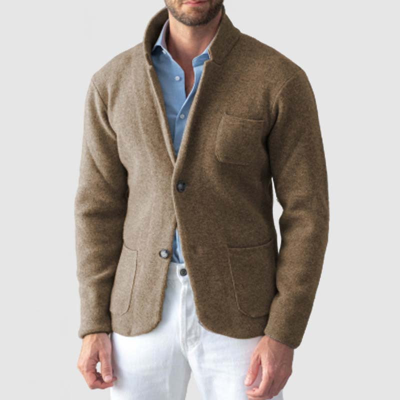 Herren elegante Strickjacke mit hochwertigen Knopfdetails und praktischen Taschen Aliams