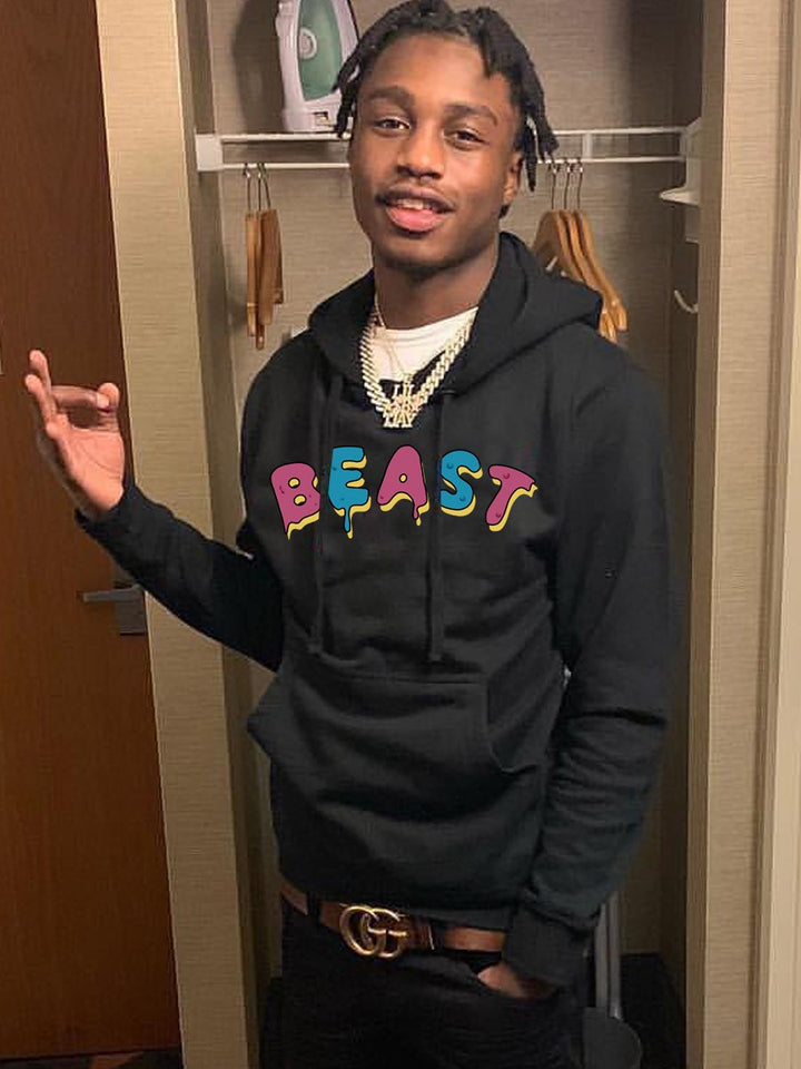 Herren Hoodie mit buntem 3D-Schriftzug Aliams