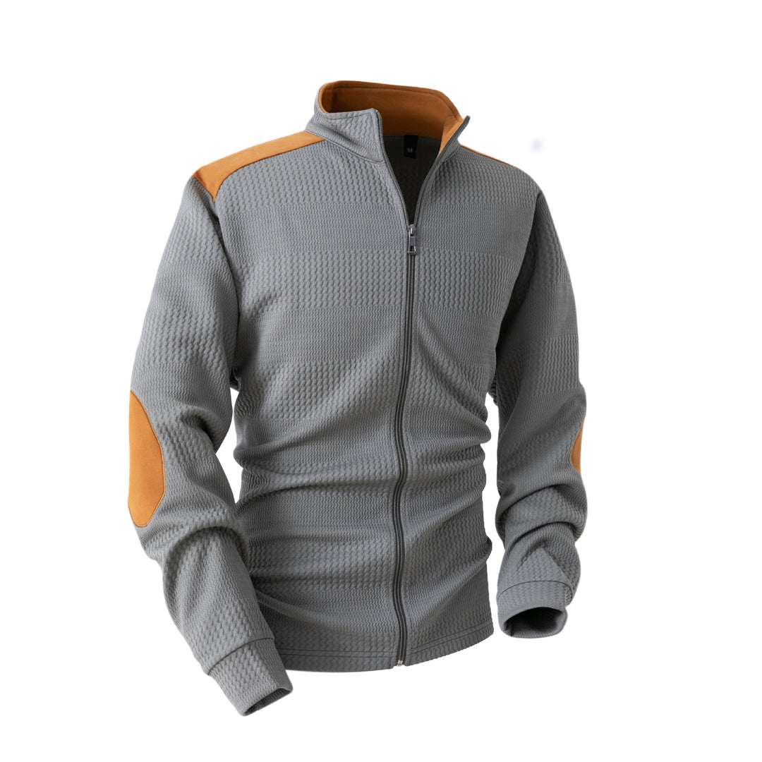 Herren sportliche Steppjacke mit Reißverschluss und kontrastierenden Ärmelpartien Aliams