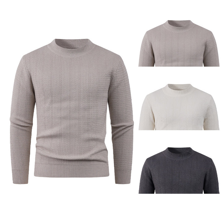 Herren Strukturpullover mit hochgeschlossenem Kragen und modischem Design Aliams