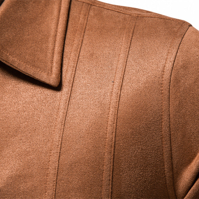 Herren Kunstlederjacke mit strukturiertem Design und seitlichen Reißverschlusstaschen Aliams