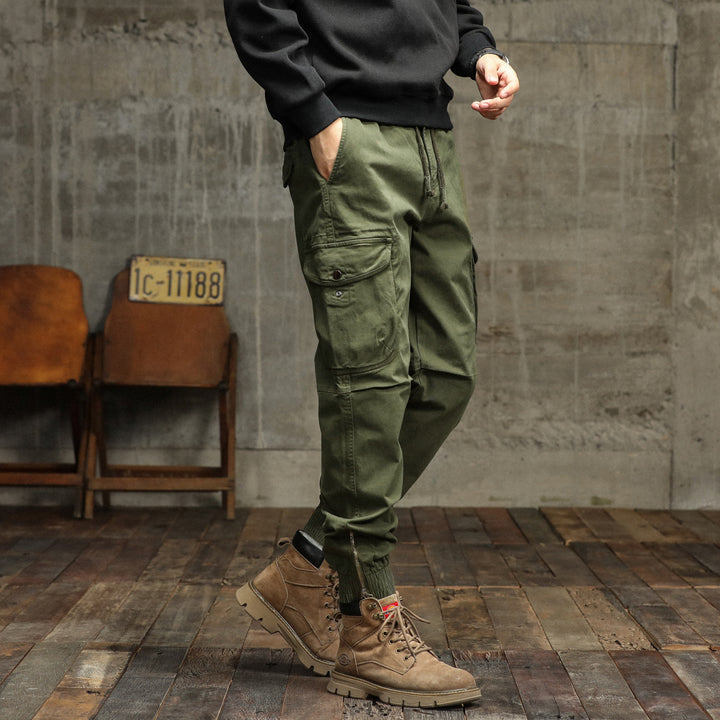 Herren Cargo-Hose mit elastischem Bund und multifunktionalen Taschen Aliams