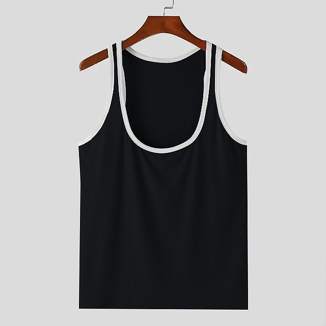 Herren Atmungsaktives Fitness-Tanktop mit breiten Trägern und flachem Saum Aliams