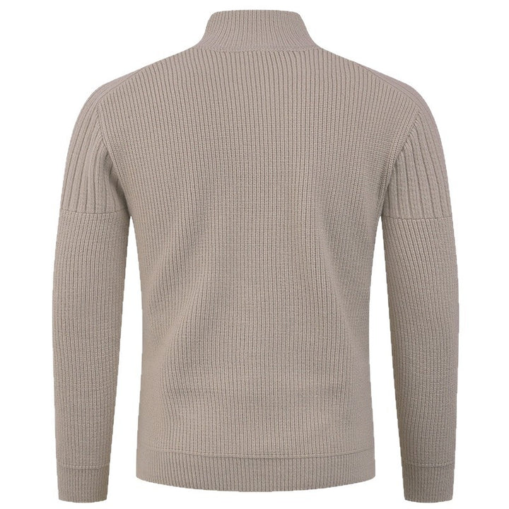 Herren Strickpullover mit hohem Kragen und Knopfdetails Aliams