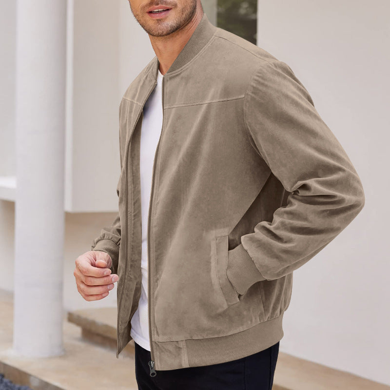 Herren elegante Bomberjacke aus hochwertigem Velours Aliams