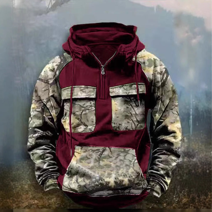 Herren Camouflage Funktionskapuzenpullover Aliams