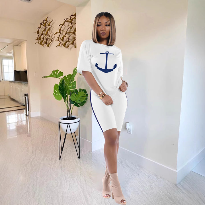 Damen Sportliches Zweiteiler-Set mit Ankerdesign Aliams