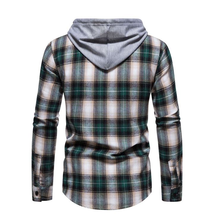 Herren Flanellhemd mit abnehmbarer Kapuze und modernem Karomuster Aliams