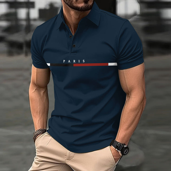 Herren Poloshirt mit modischem Grafikelement Aliams