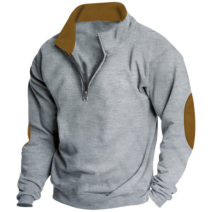 Herren Pullover mit hoher Kragen und Zip-Verschluss Aliams