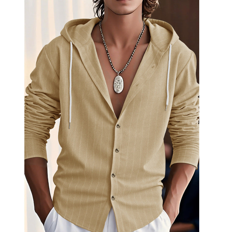 Herren Hoodie mit Knopfleiste und atmungsaktiver Struktur Aliams