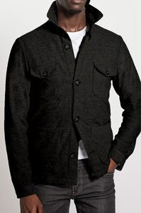 Herren urbane Textiljacke mit doppeltem Kragen und praktischen Taschen Aliams