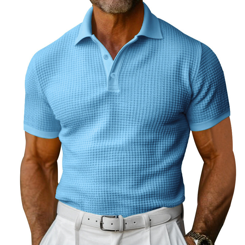 Herren Poloshirt mit strukturiertem Gewebe und modernen Knopfdetails Aliams
