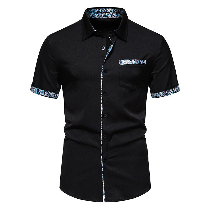 Herren Hemd mit kreativem Kragen und dekorativen Akzenten Aliams