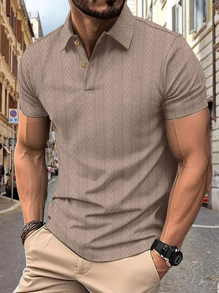 Herren Kurzarm Poloshirt mit strukturiertem Design und eleganter Knopfleiste Aliams