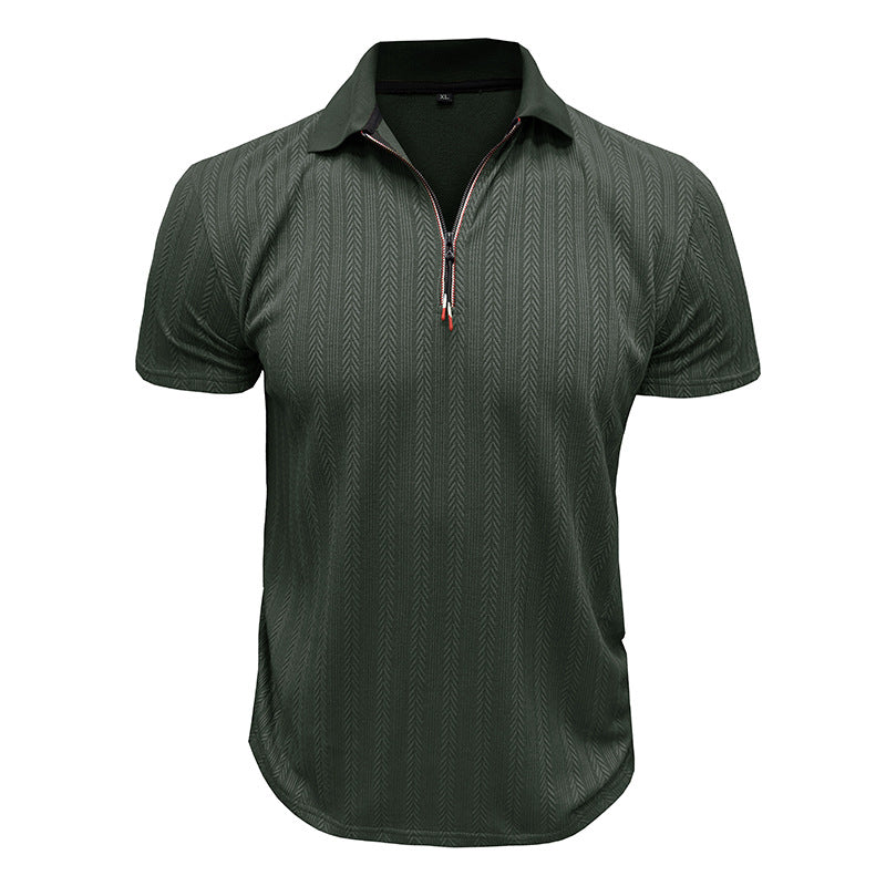 Herren Kurzarm Poloshirt mit hohem Kragen Aliams