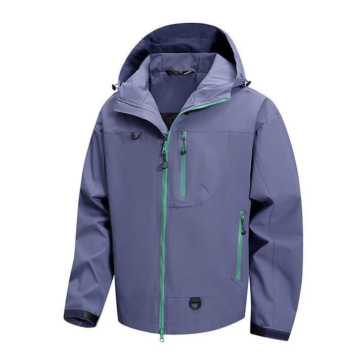 Herren technische Outdoor-Jacke mit wasserdichtem Gewebe und verstellbarem Kapuzensystem Aliams