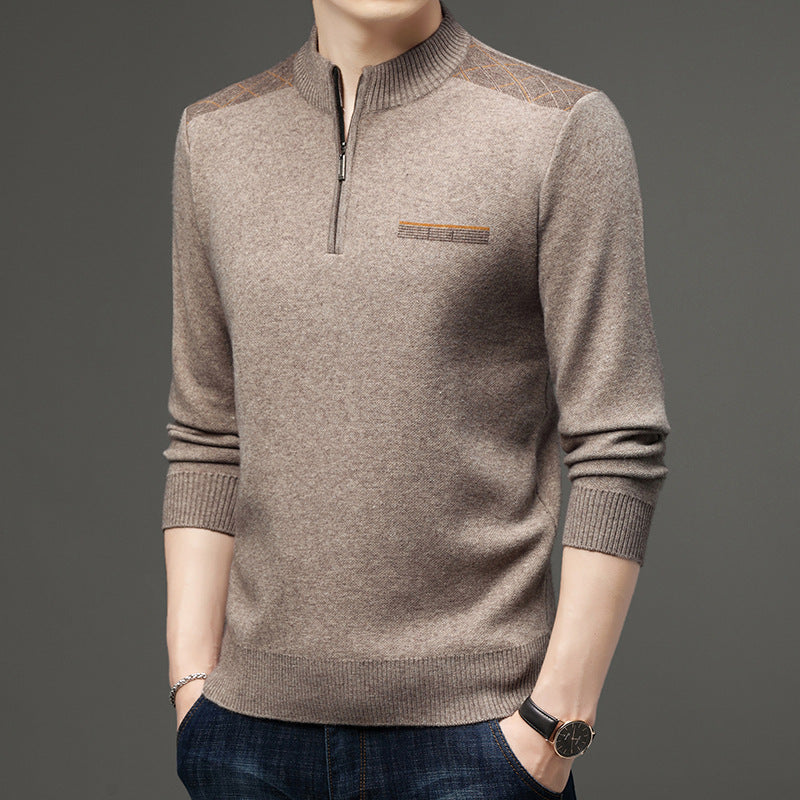 Herren eleganter Halbzip Pullover Aliams