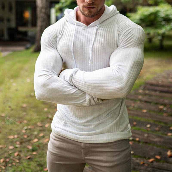 Herren Hoodie mit Rippstruktur und weitem Schnitt Aliams