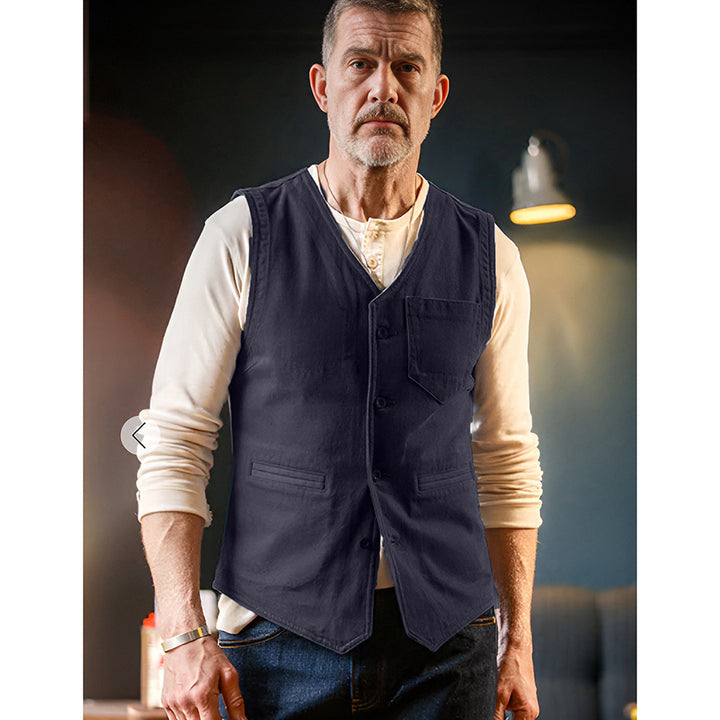 Herren komfortable Weste mit praktischen Taschen Aliams